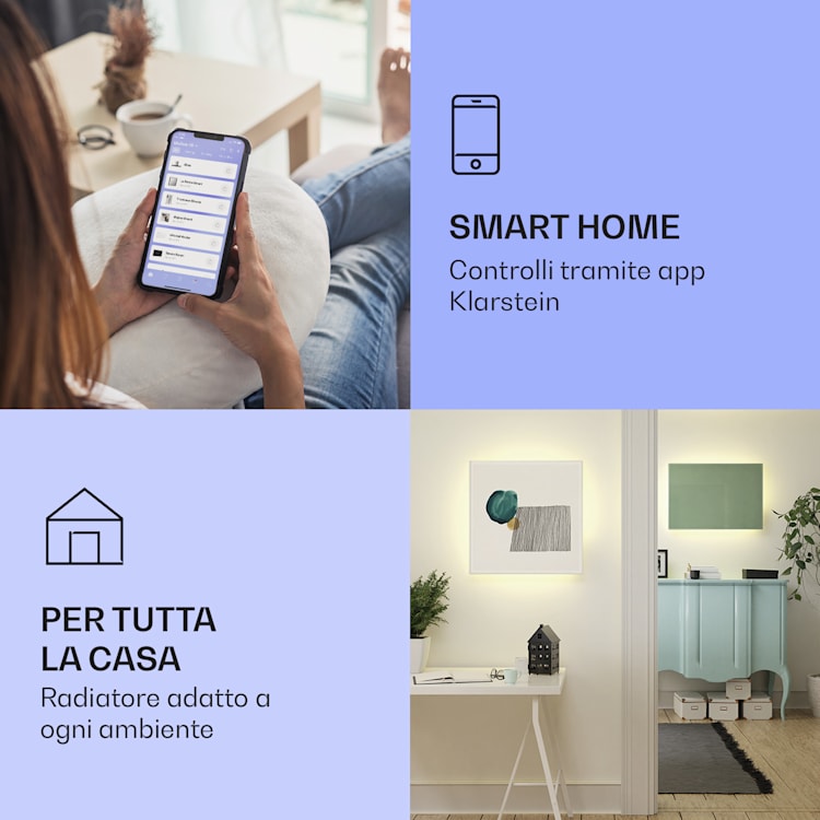 Mojave Smart 750 - Stufa 2 in 1 a infrarossi e a convezione, 85 x 60 cm, 750 W, luce RGB 750 W (60 x 85 cm) | Verde foglia