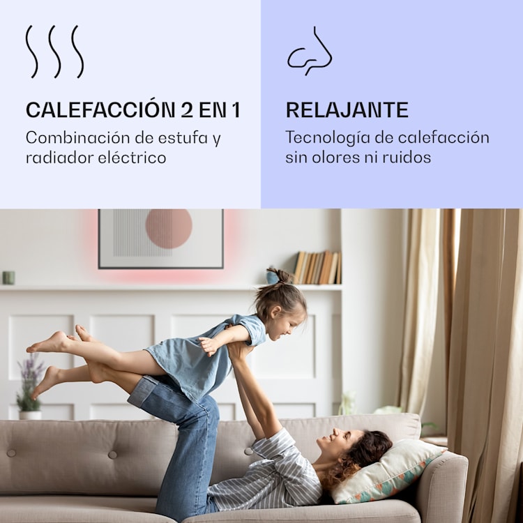Mojave 750 calentador inteligente 2 en 1 Convector de infrarrojos 85x60 cm 750 W con luz RGB 750 W (60 x 85 cm) | Geometric