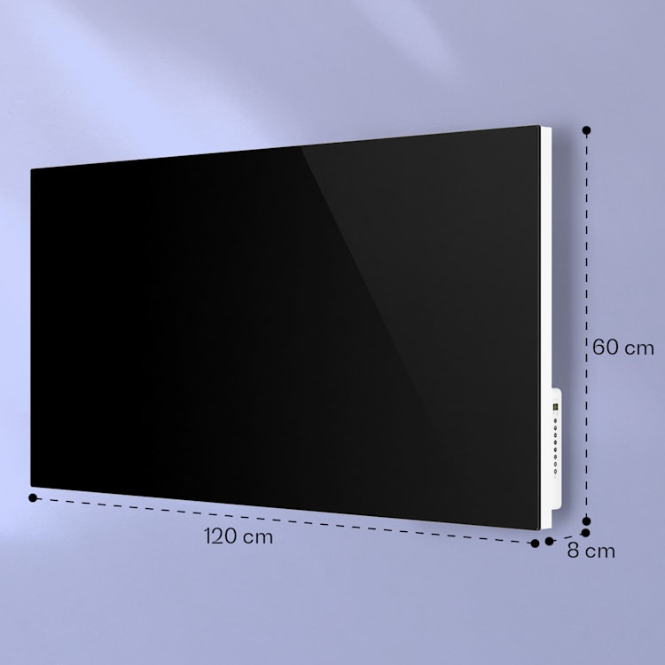 Mojave 1000 pametni grijač 2 u 1 infracrveni konvektor 120x60cm 1000W RGB rasvjeta 1000 W (60 x 120 cm) | Crna
