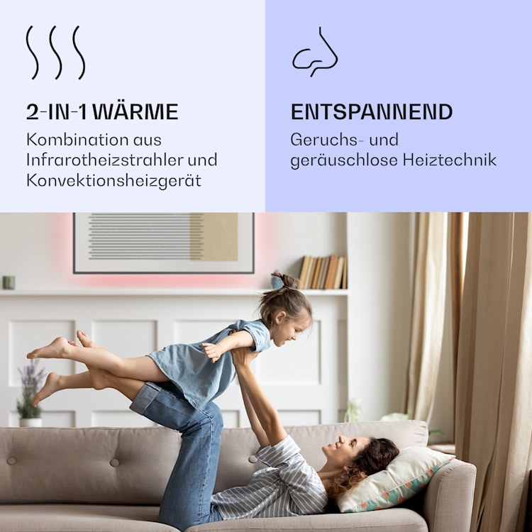 Mojave 1000 smart 2-in-1 Heizgerät Infrarot Konvektor 120x60cm 1000W RGB-Licht 1000 W (60 x 120 cm) | Geometric