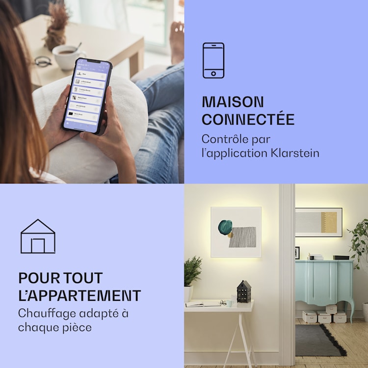 Mojave 1000 smart Radiateur 2 en 1 convecteur infrarouge 120x60 cm 1000W lumière RVB 1000 W (60 x 120 cm) | Geometric