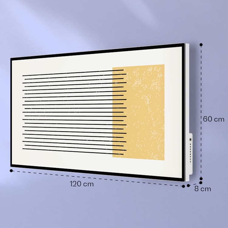 Mojave 1000 calentador inteligente 2 en 1 Convector de infrarrojos 120 x 60 cm 1000 W con luz RGB 1000 W (60 x 120 cm) | Geometric