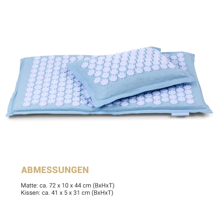 Atilla Akupressurmatte mit Kissen Baumwolle-Leinen Blassblau