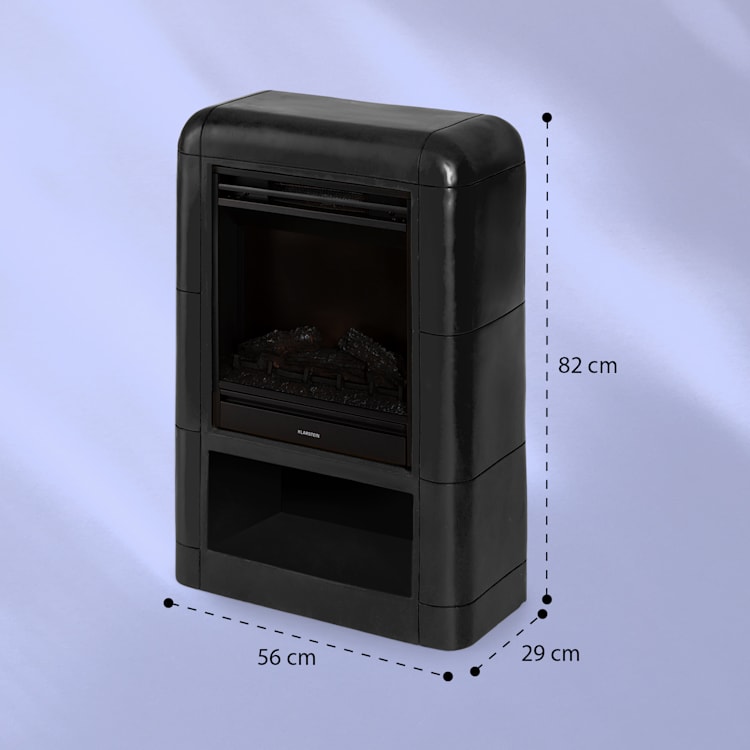Dukono Cheminée électrique 1800 W Flammes LED radiateur soufflant minuterie compartiment à bois Noir