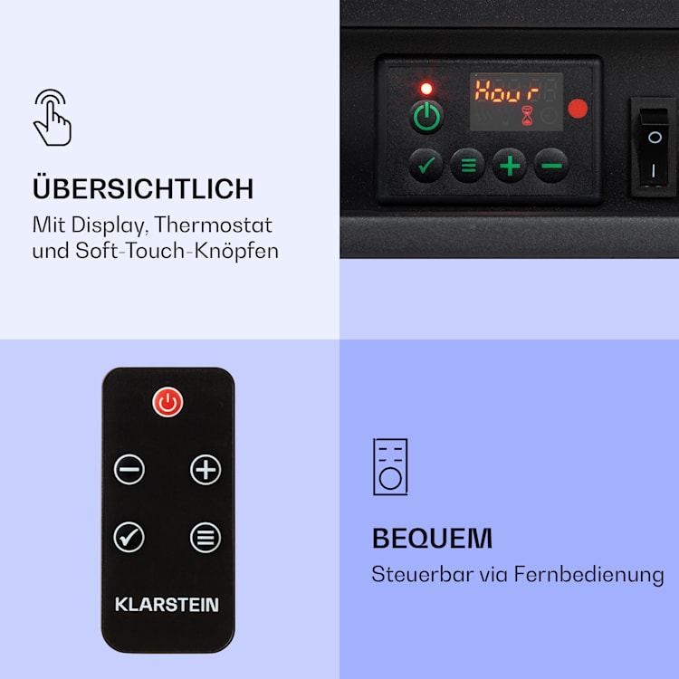 Dukono Elektrokamin 1800 W LED-Flammen Heizlüfter Timer Holzfach Gelb