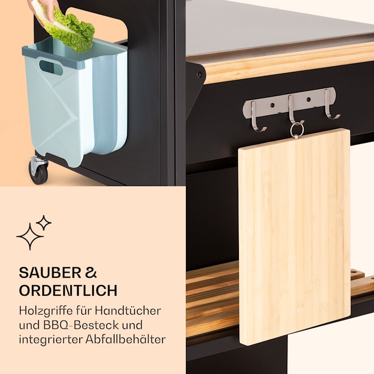 Jersey Outdoor Kitchen Arbeitsstation Edelstahl mobil Regenschutzhülle