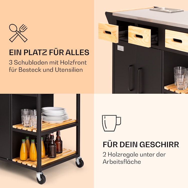 Jersey Outdoor Kitchen Arbeitsstation Edelstahl mobil Regenschutzhülle