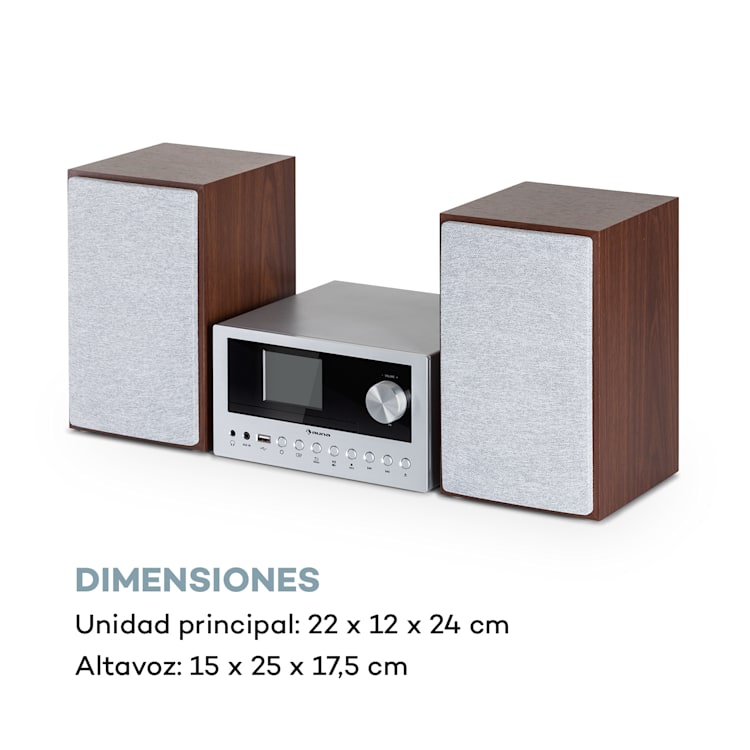 Connect System equipo estéreo 40 vatios máx. Internet/DAB+/ Radio FM Reproductor de CD Plata