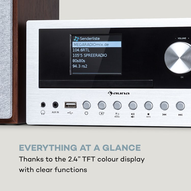Connect System Sztereó, max. 40 W, Internet/DAB+/FM rádió, CD lejátszó Ezüst