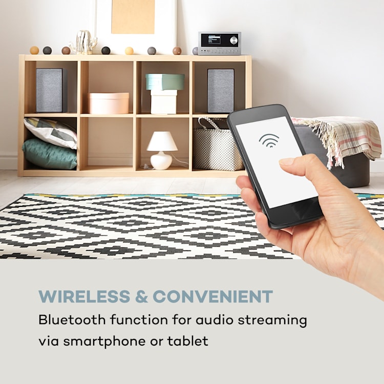Connect System Sztereó, max. 40 W, Internet/DAB+/FM rádió, CD lejátszó Ezüst