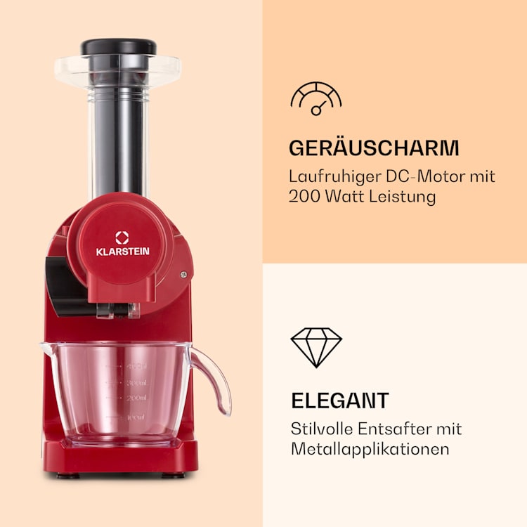 Bella Elegance Saftpresse 200 W 400 ml BPA-frei Rot