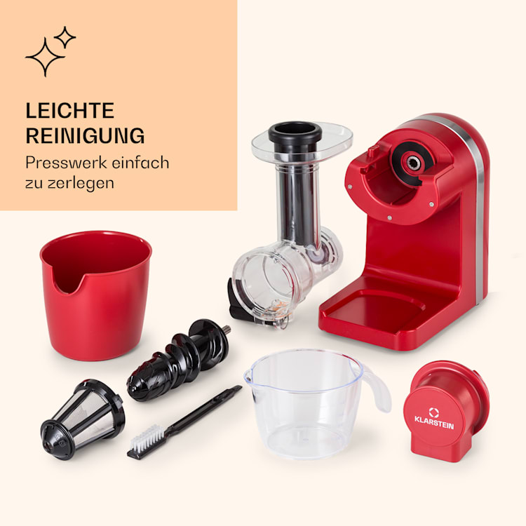 Bella Elegance Saftpresse 200 W 400 ml BPA-frei Rot