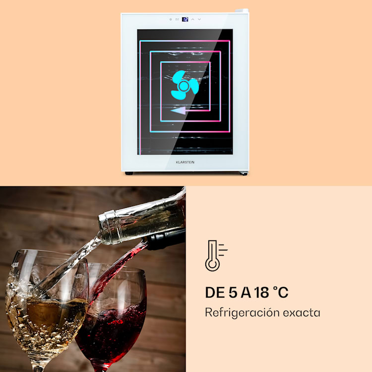 Shiraz 16 Quartz Vinoteca 42l Panel de control táctil 160 W 5-18 °C 42 litros / 16 botellas | Quartz