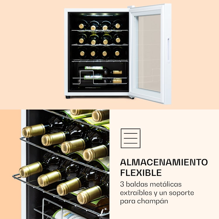 Shiraz 16 Quartz Vinoteca 42l Panel de control táctil 160 W 5-18 °C 42 litros / 16 botellas | Quartz