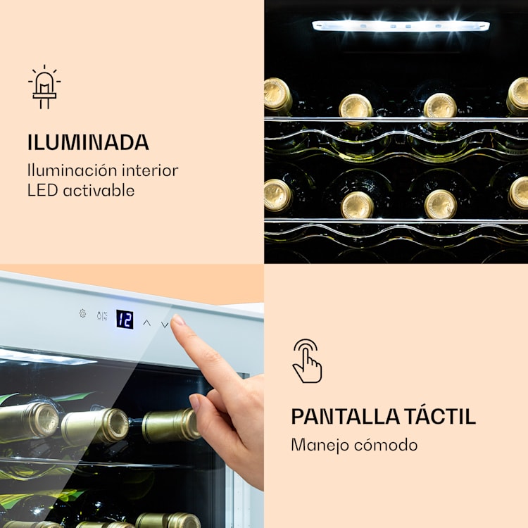Shiraz 16 Quartz Vinoteca 42l Panel de control táctil 160 W 5-18 °C 42 litros / 16 botellas | Quartz