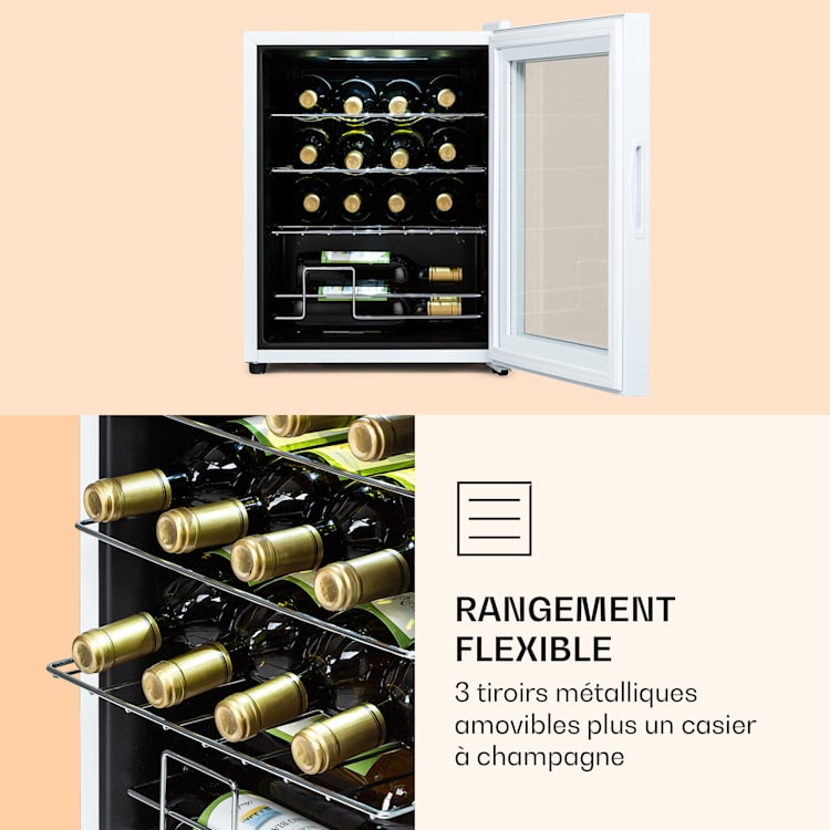 Shiraz 16 Uno Cave à vin 42 l Panneau de contrôle tactile 160 W 5-18°C 42 litres / 16 bouteilles | Quartz