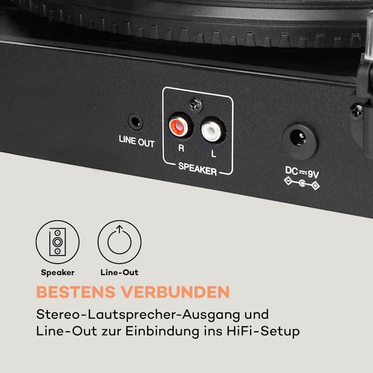 TT-Play SE Plattenspieler Staubschutz Bluetooth 33/45/78 U/min Pitch Schwarz