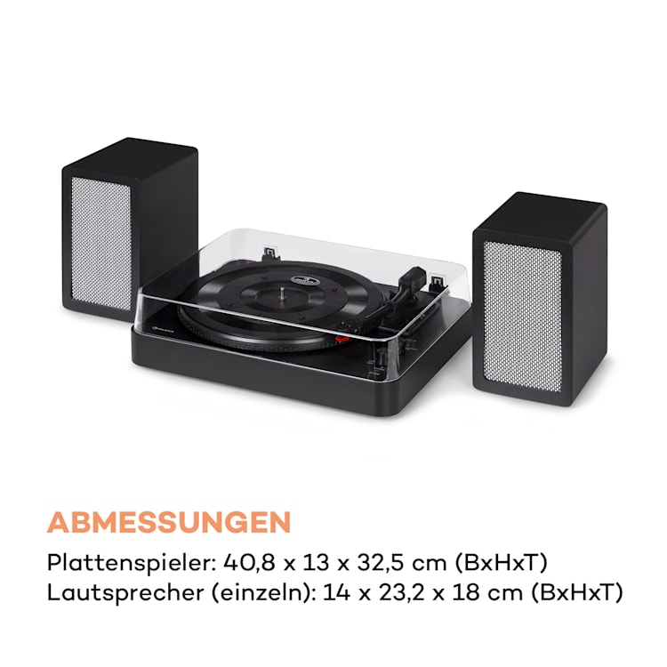 TT-Play SE Plattenspieler Staubschutz Bluetooth 33/45/78 U/min Pitch Schwarz