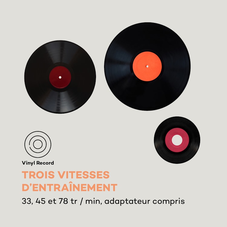 TT-Play SE Platine vinyle Protection anti-poussière Bluetooth 33/45/78 tr/min Pitch Noir