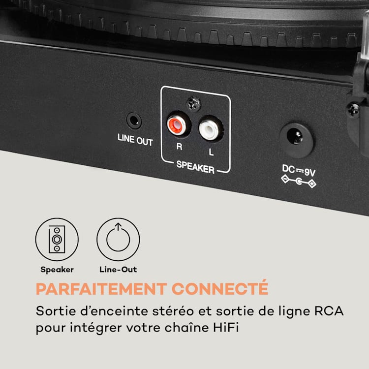 TT-Play SE Platine vinyle Protection anti-poussière Bluetooth 33/45/78 tr/min Pitch Noir