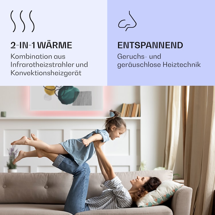 Mojave 1000 smart 2-in-1 Heizgerät Infrarot Konvektor 120x60cm 1000W RGB-Licht 1000 W (60 x 120 cm) | Abstrakt