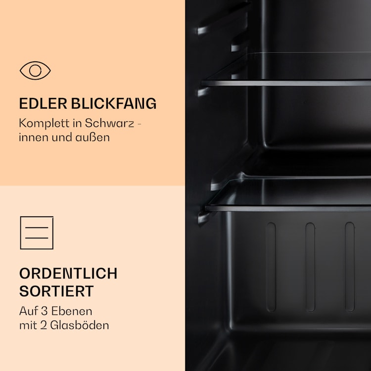 Obsidian Kühlschrank 72 Liter Eisfach schwarz 72 Ltr