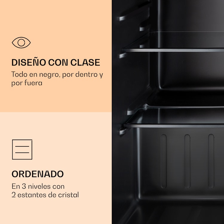 Obsidian Frigorífico 72 litros molde para cubitos de hielo negro 72 Ltr