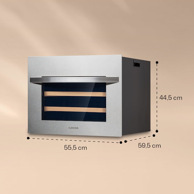 Vinsider 24 Built-In Uno, vinotéka, vstavaný spotrebič, 1 zóna, 24 fliaš, nerezová oceľ Nehrdzavejúca oceľ
