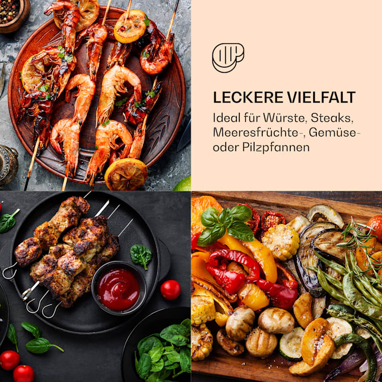 Grillmeile 4400 Griglia elettrica Plancha 2x2200W Piastra Grill in acciaio inossidabile Superficie per grigliare piatta | Acciaio inox