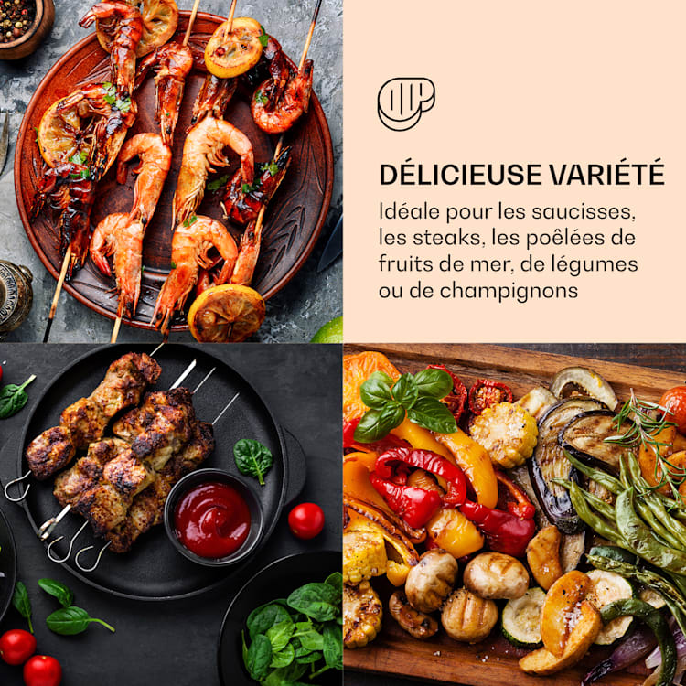 Grillmeile 4400 elektrische grill plancha 2x2200W grillplaat roestvrij staal Glad grilloppervlak | Roestvrij Staal