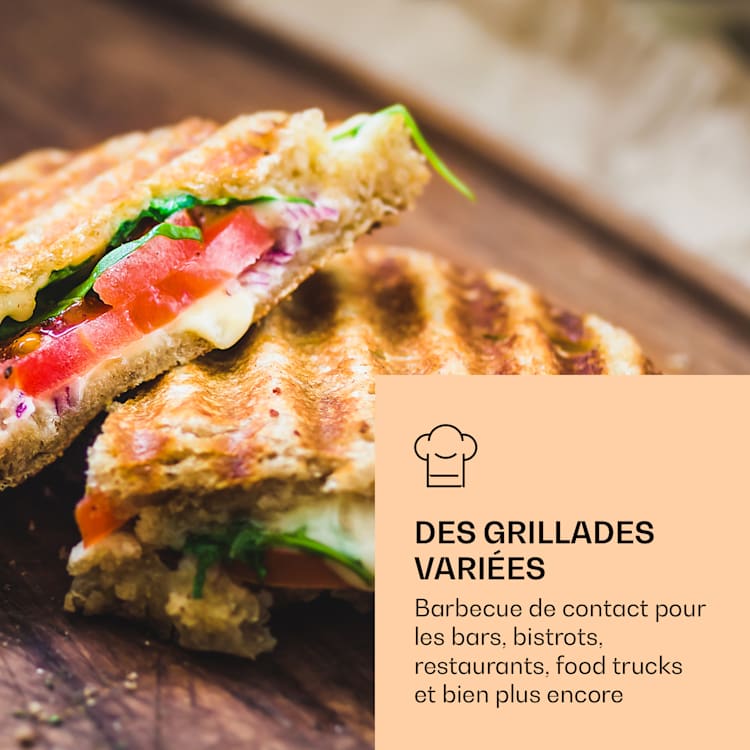 Grillexpress 3600 contactgrill paninimaker 2x1800W roestvrij staal gietijzer Glad en geribbeld grilloppervlak | Roestvrij Staal
