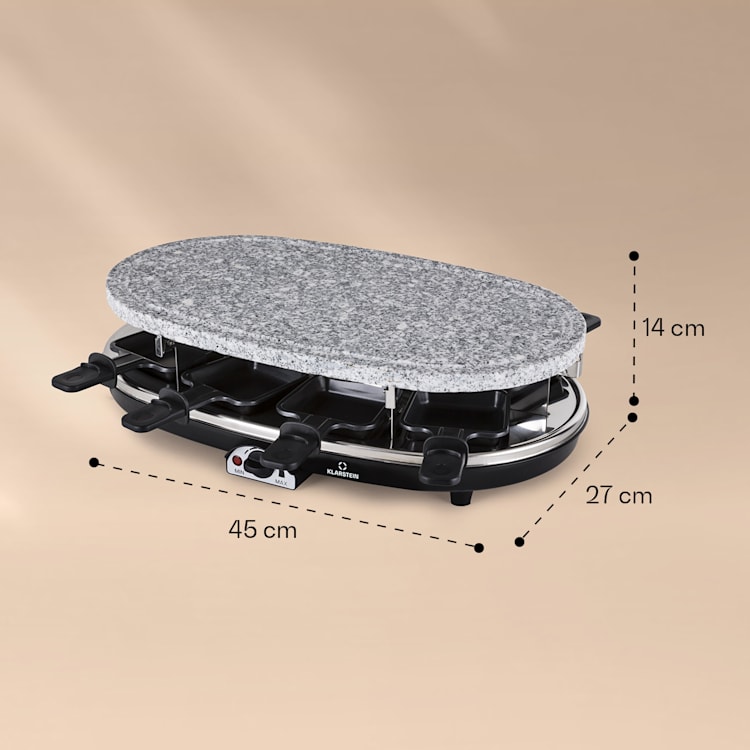 All-U-Can-Grill Appareil à raclette avec accessoires 4-en-1 pour 8 personnes