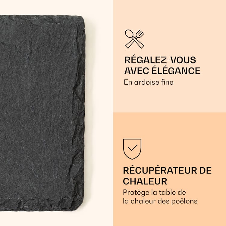 Raclette Coasters Dessous de plat Accessoires de rechange 8 pièces pour poêlons à raclette en ardoise Pieds en caoutchouc