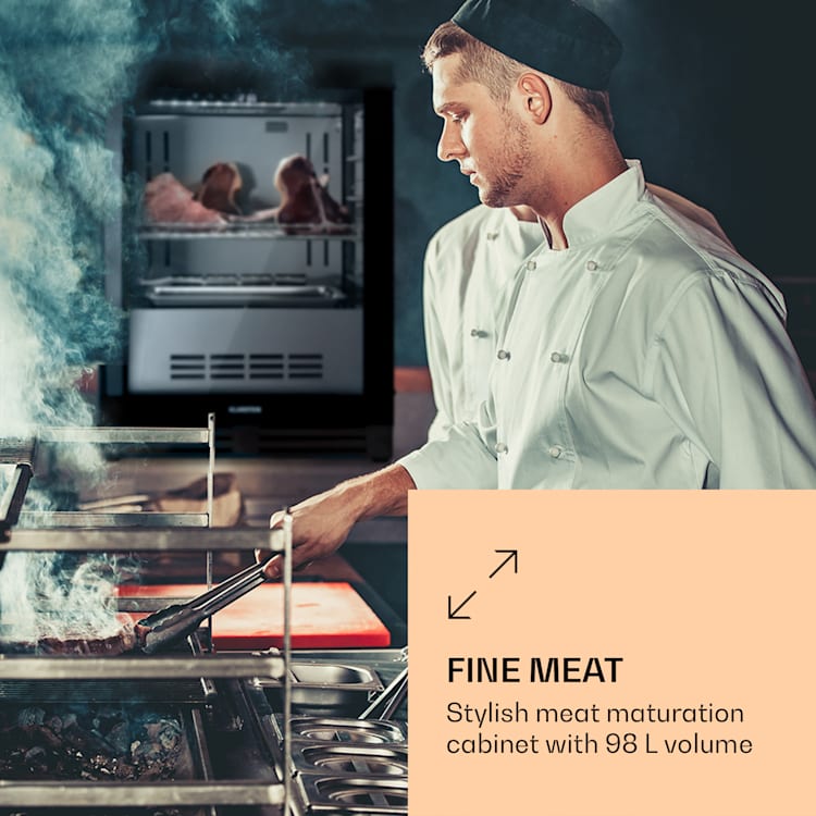 Frigorífico de maturação da carne Steakhouse Pro 98 Onyx, 1 zona de 98 L, 1-25 °C, Touch Panorama Preto