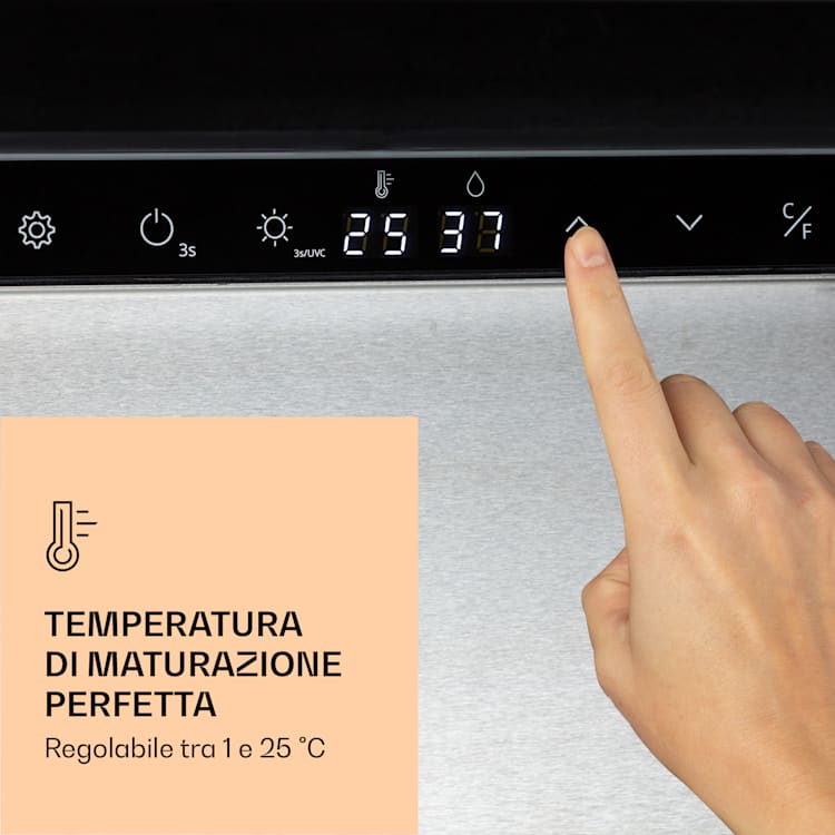 Armadio per la stagionatura della carne Steakhouse Pro 233 Onyx 1 zona 233 l 1-25°C Touch Panorama Nero