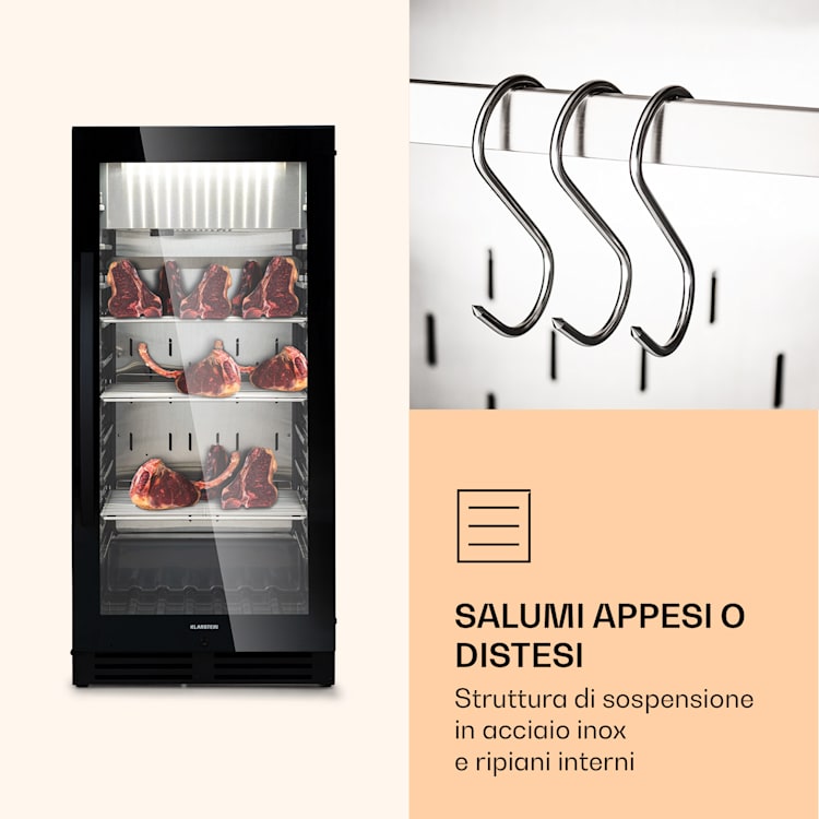 Armadio per la stagionatura della carne Steakhouse Pro 233 Onyx 1 zona 233 l 1-25°C Touch Panorama Nero