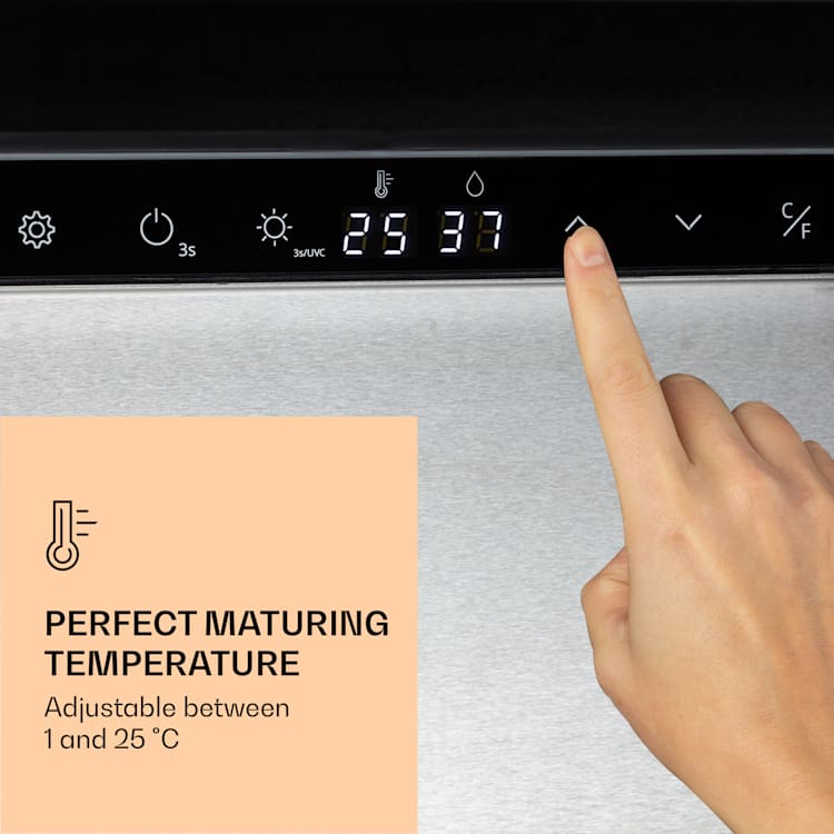 Steakhouse Pro 233 Onyx Mörningsskåp 1 zon 233 l 1-25°C touchpanel panorama Svart
