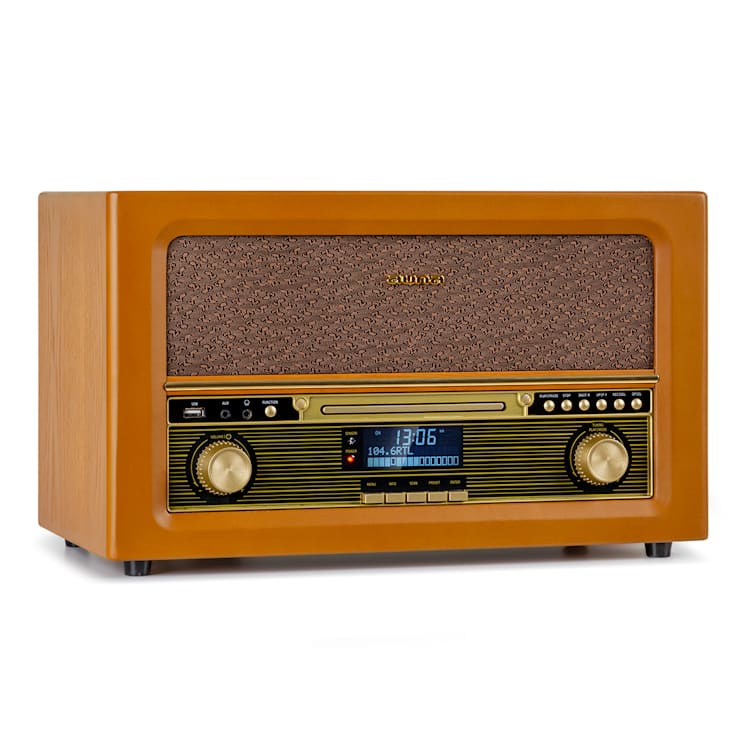 Belle Epoque 1906 DAB Retro-Stereoanlage DAB/UKW-Radio MP3 BT Holz