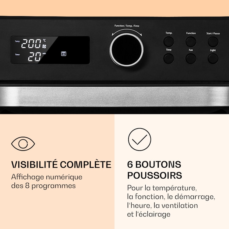 Friteuse à air chaud Prime Air 1500 W 23 l Minuterie 8 programmes Noir