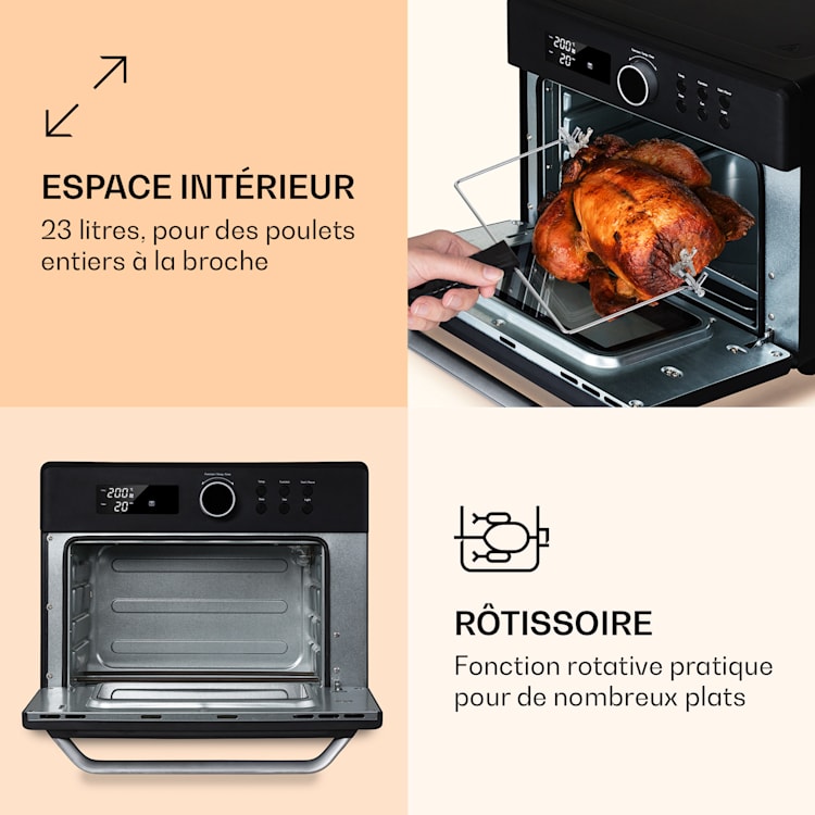 Friteuse à air chaud Prime Air 1500 W 23 l Minuterie 8 programmes Noir