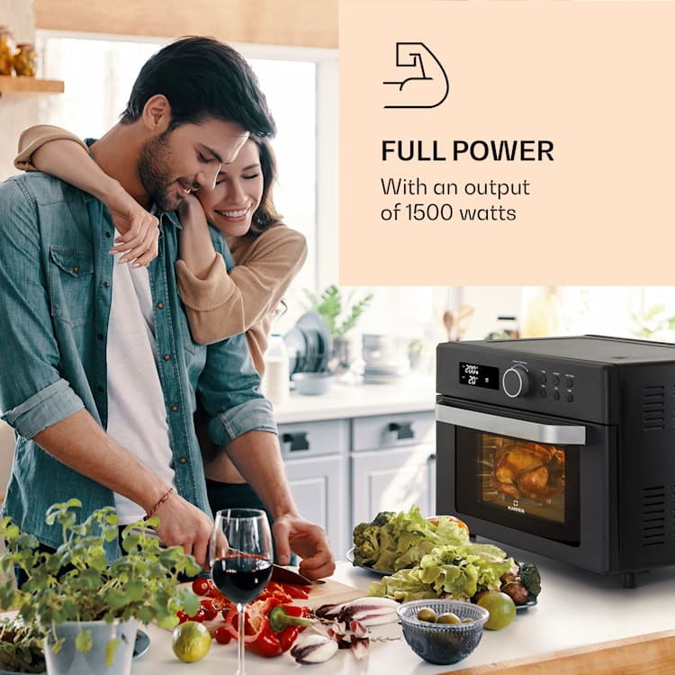 Prime Air forrólevegős fritőz 1500W 23l Időzítő 8 programmal Fekete