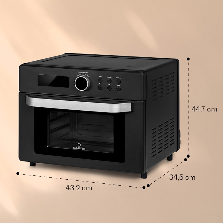 Prime Air Heißluftfritteuse 1500W 23l Timer 8 Programme Schwarz