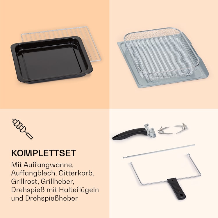 Prime Air Heißluftfritteuse 1500W 23l Timer 8 Programme Weiß