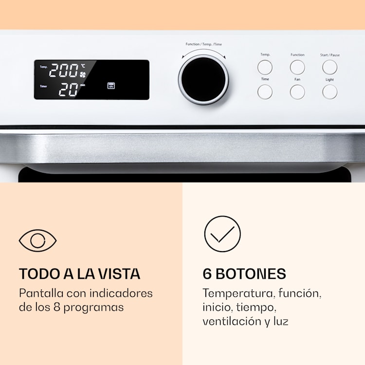 Prime Air Freidora 1500W 23l Temporizador 8 Programas Blanco
