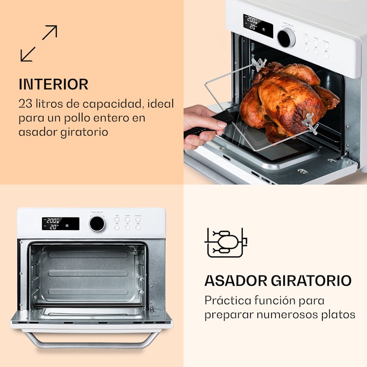 Prime Air Freidora 1500W 23l Temporizador 8 Programas Blanco