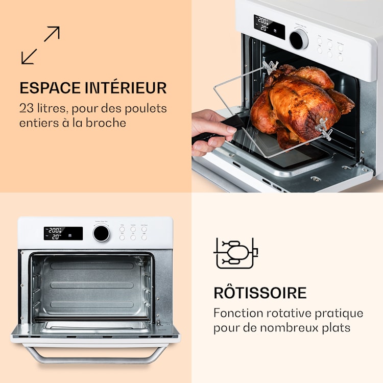 Prime Air heteluchtfriteuse 1500 W 23 liter timer 8 programma's Wit