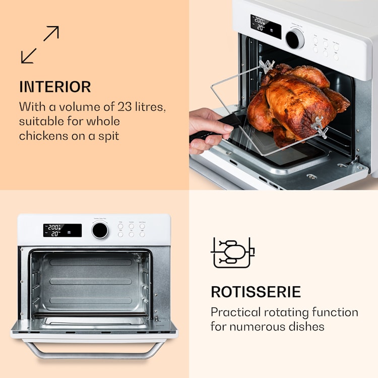 Prime Air forrólevegős fritőz 1500W 23l Időzítő 8 programmal Fehér