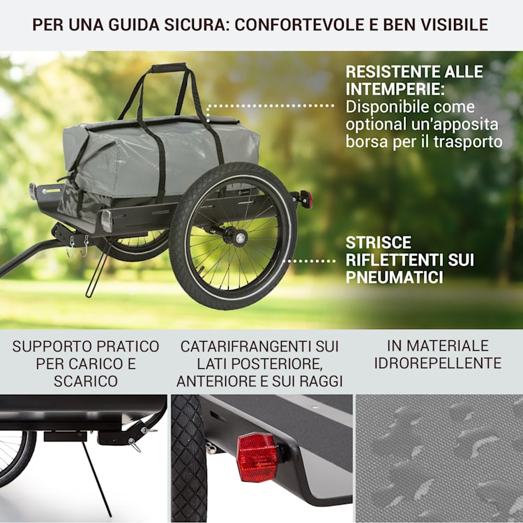 Companion Travel rimorchio da carico 40kg rimorchio per bicicletta nero/ Standard | Legno nero