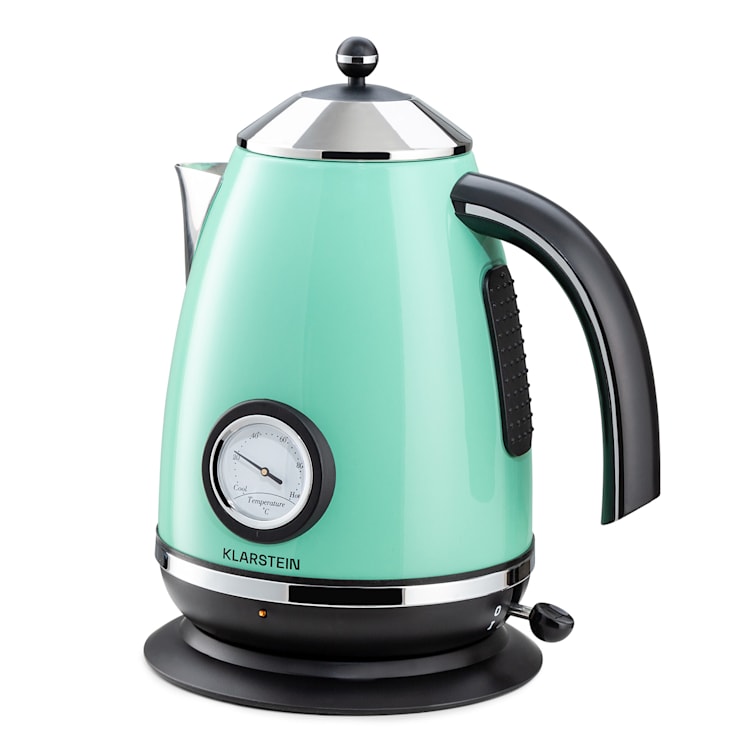 Aquavita Chalet Wasserkocher 1,7 Liter 2200 Watt Temperaturanzeige Edelstahl Pastellgrün