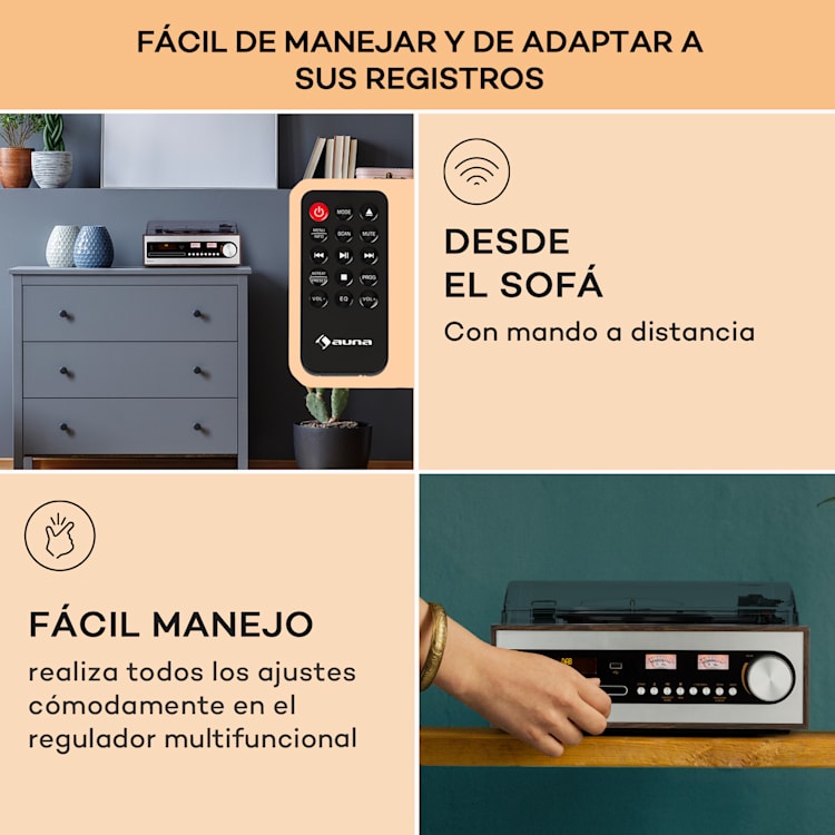 Oxford SE Miniequipo estéreo DAB+/FM BT Vinilos CD AUX Plata